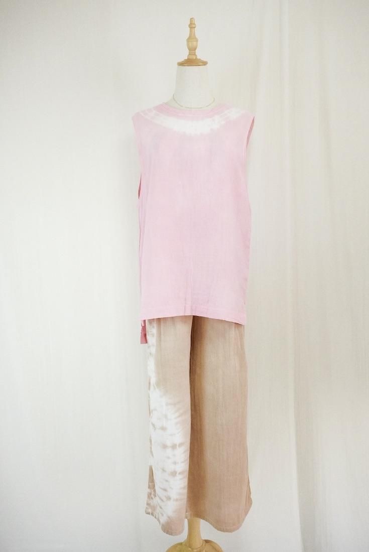 W gauze Big silhouette tank CherryBlossom 