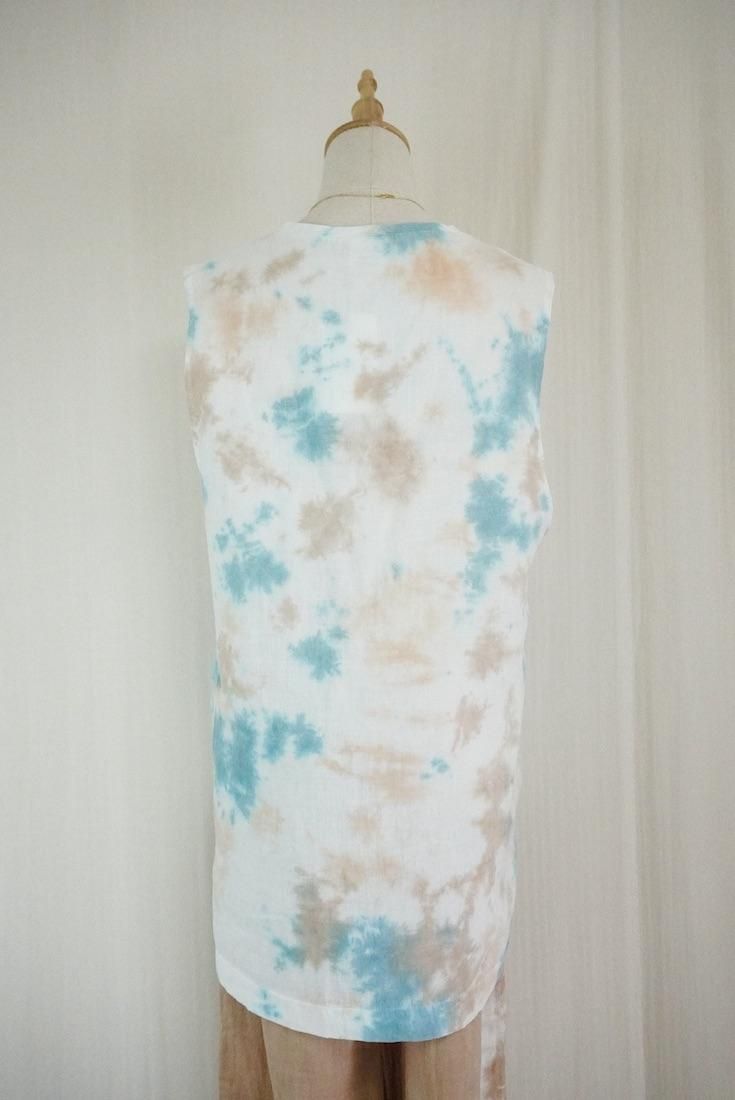 W gauze Big silhouette tank Vintagelue x Brownsugar x Apricot