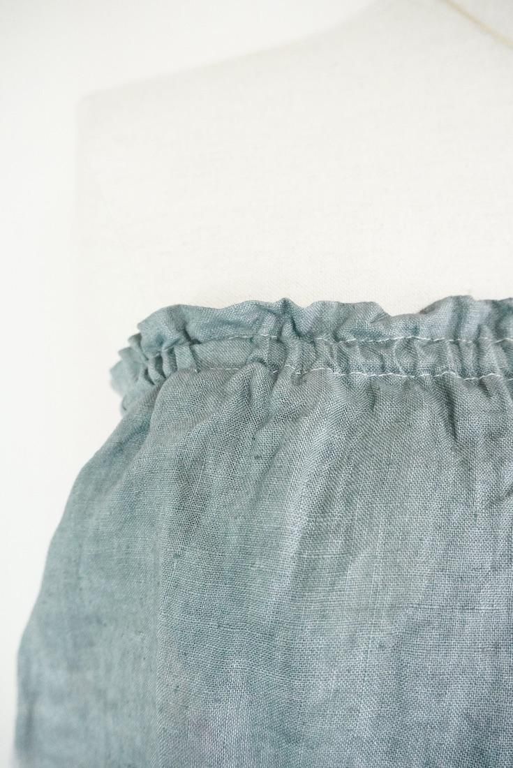 French Linen Short Bare top Bougainvillea x Inkblack