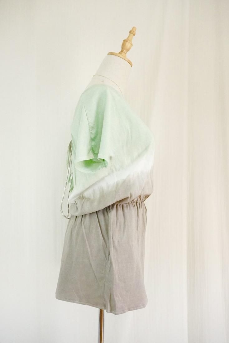 Cotton Tee in one Pistachio x Taupe