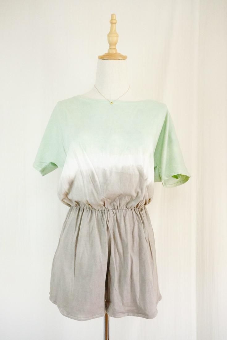 Cotton Tee in one Pistachio x Taupe