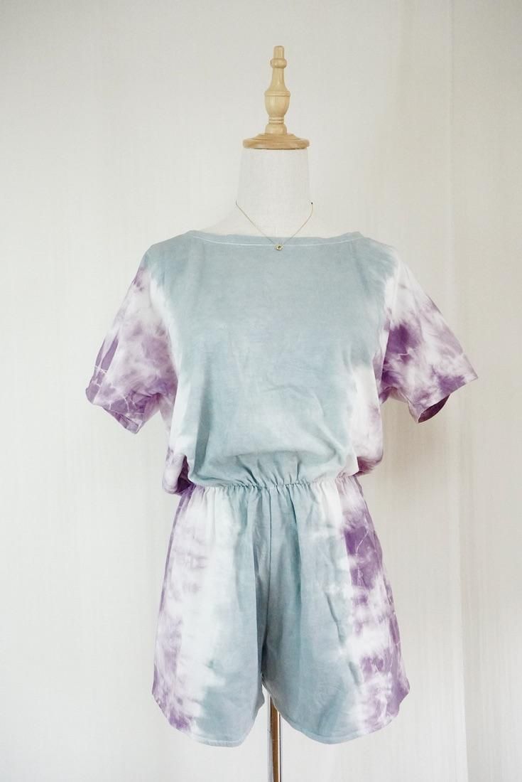 Cotton Tee in one Lightgray x Violet