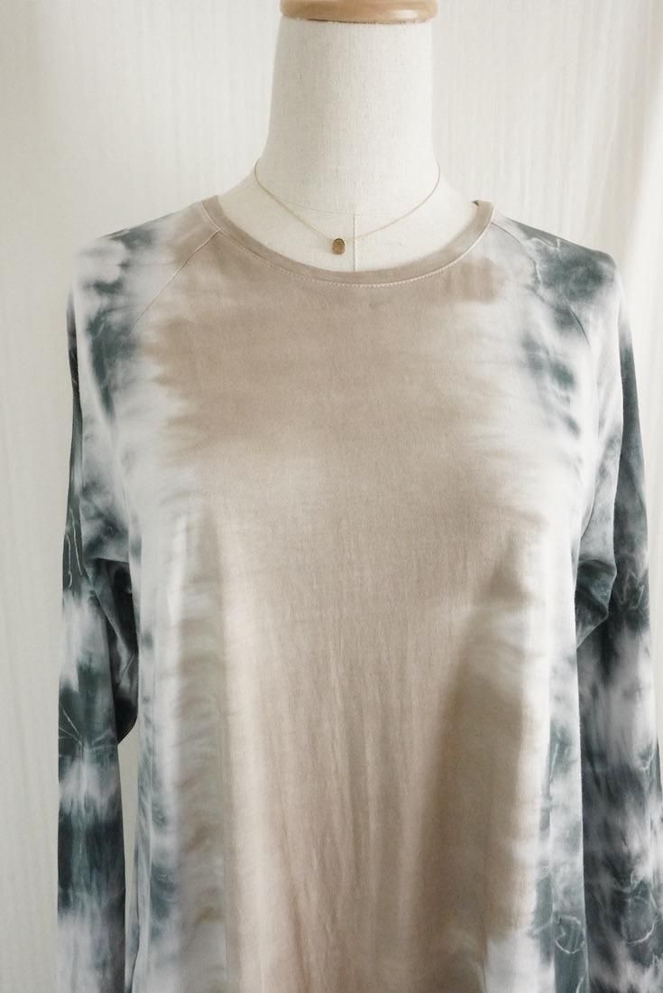 Cotton Long Sleeve OP  Taupe x Inkblack