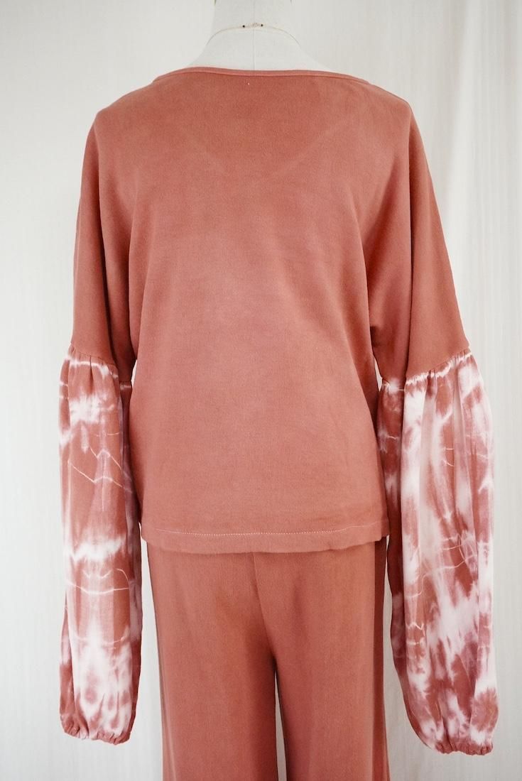 Soft cotton Puff sleeve top Burgundy