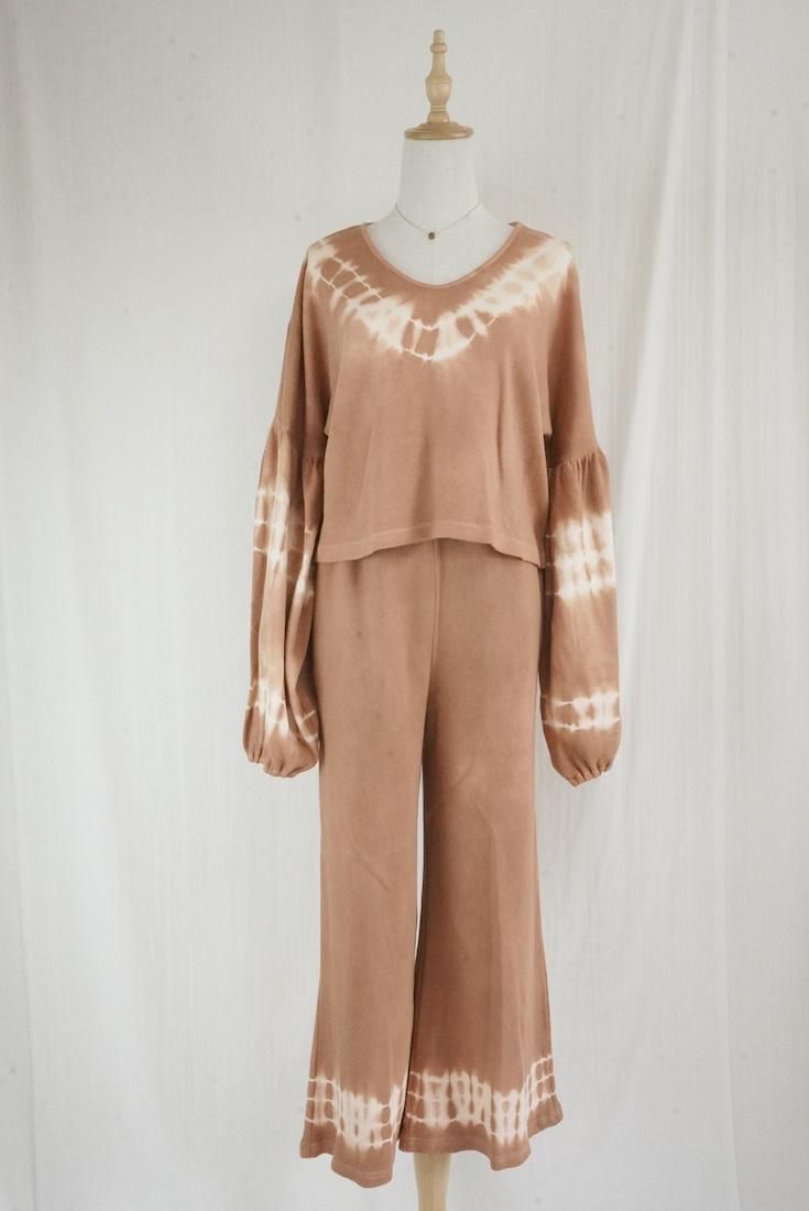 Soft cotton Puff sleeve top Terracotta