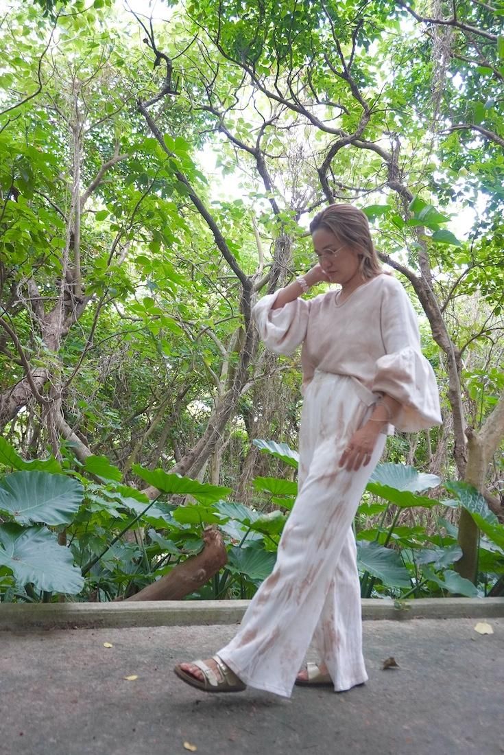 Soft cotton Puff sleeve top Terracotta