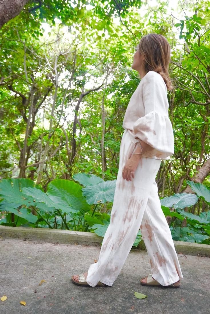 Soft cotton Puff sleeve top Terracotta