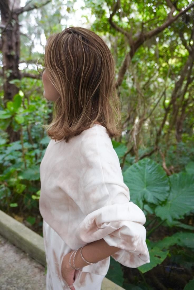 Soft cotton Puff sleeve top Terracotta