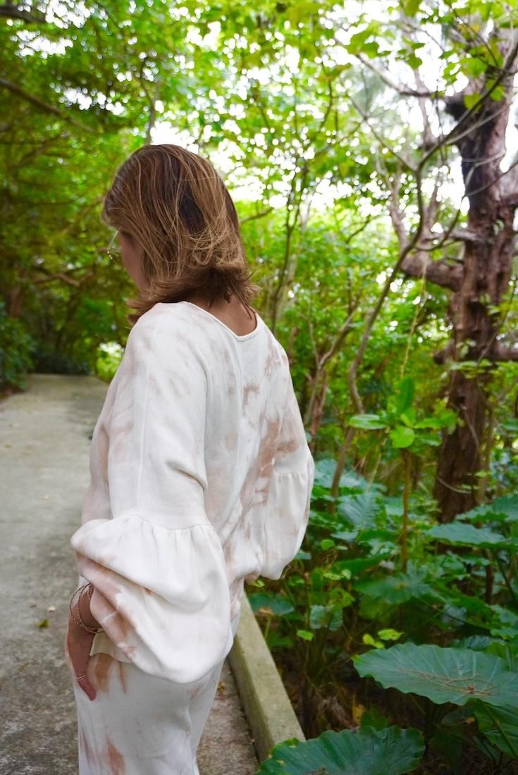 Soft cotton Puff sleeve top Terracotta