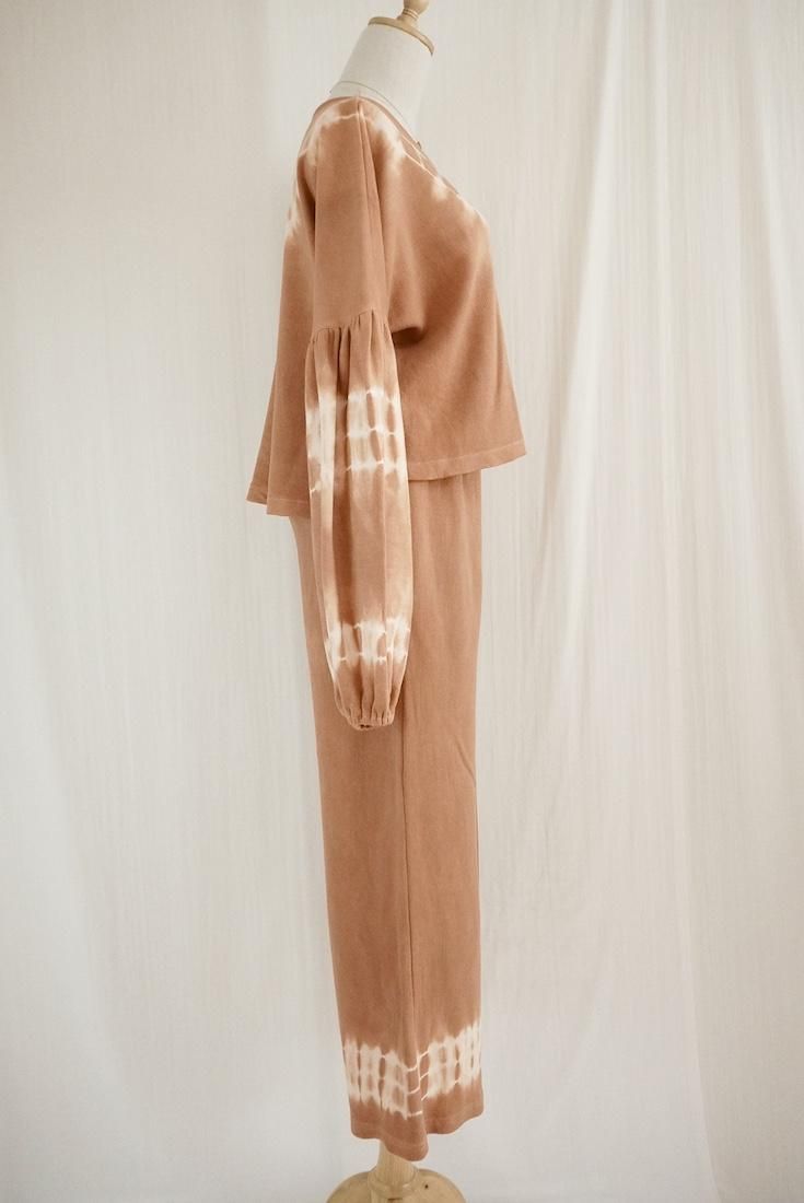 Soft cotton Puff sleeve top Terracotta