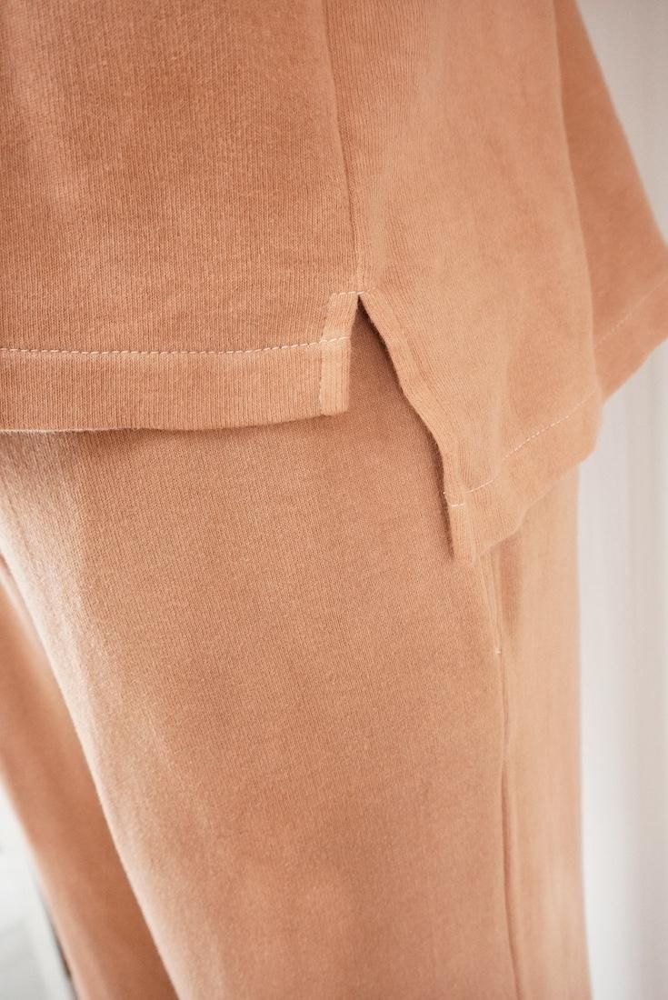 Soft cotton Puff sleeve top Terracotta