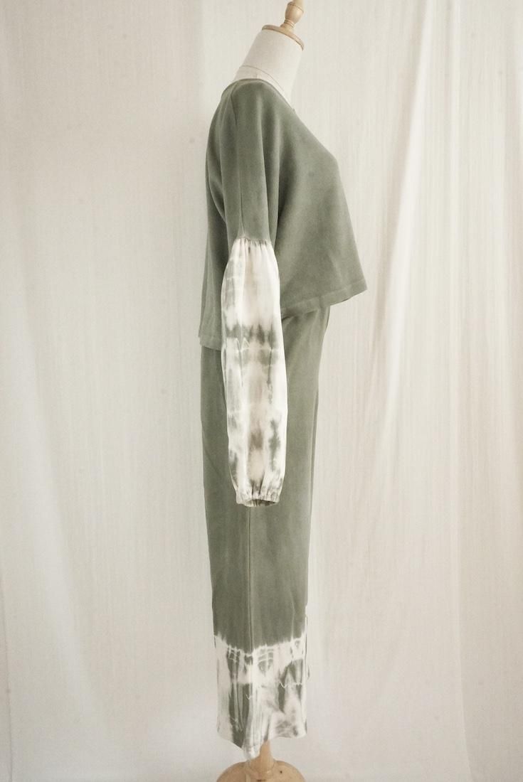 Soft cotton Puff sleeve top Greentea