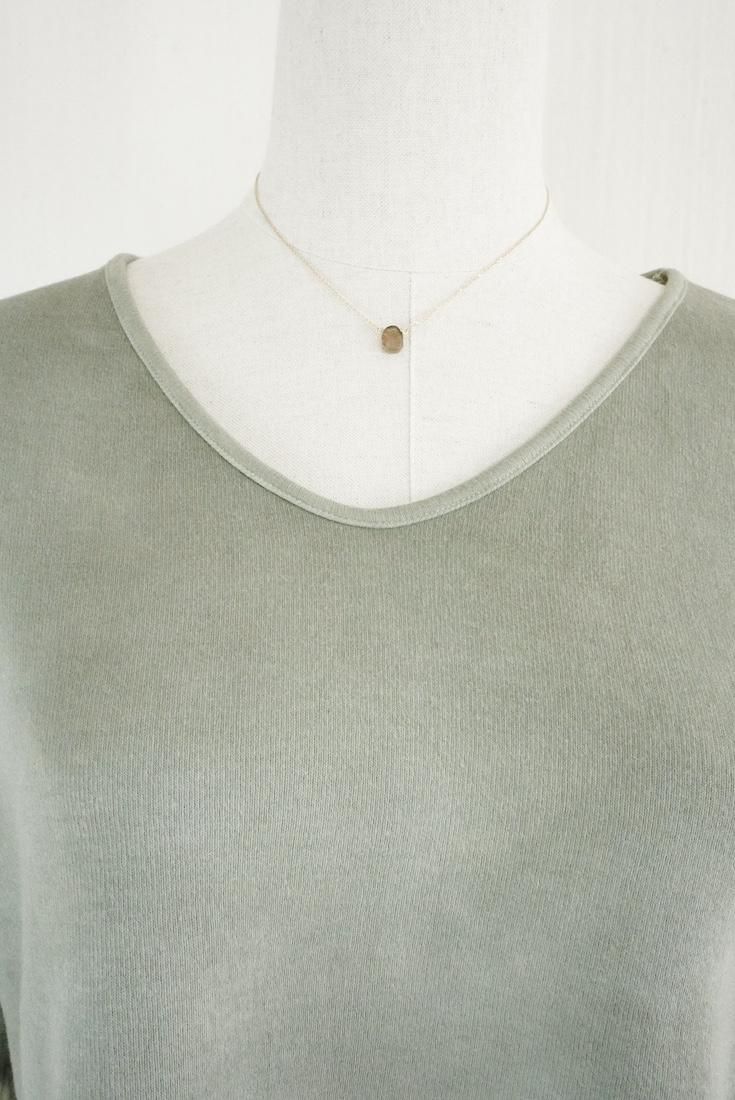 Soft cotton Puff sleeve top Greentea