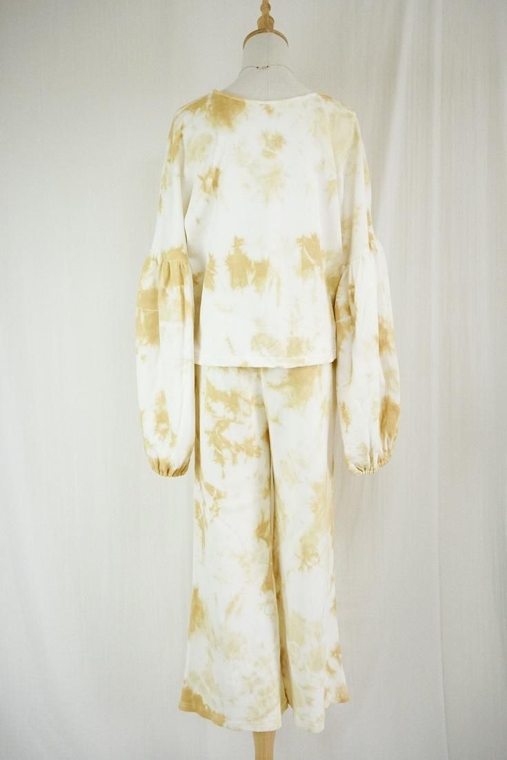 Soft cotton Puff sleeve top Mustard