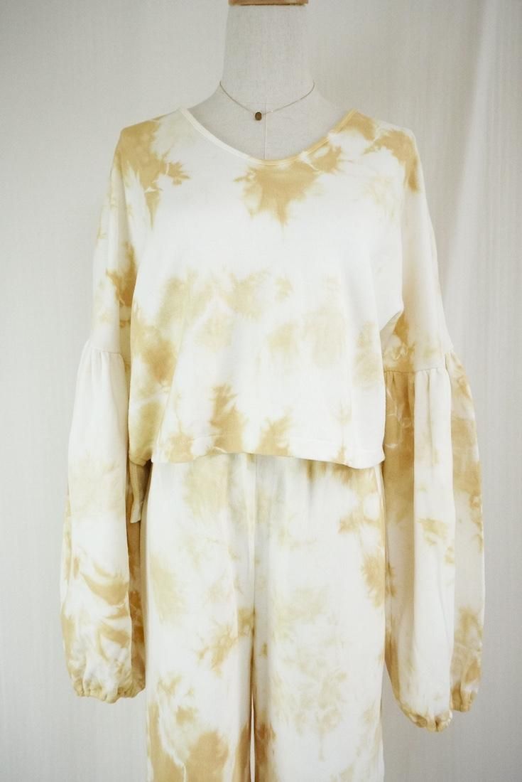 Soft cotton Puff sleeve top Mustard