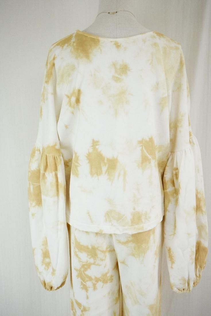 Soft cotton Puff sleeve top Mustard