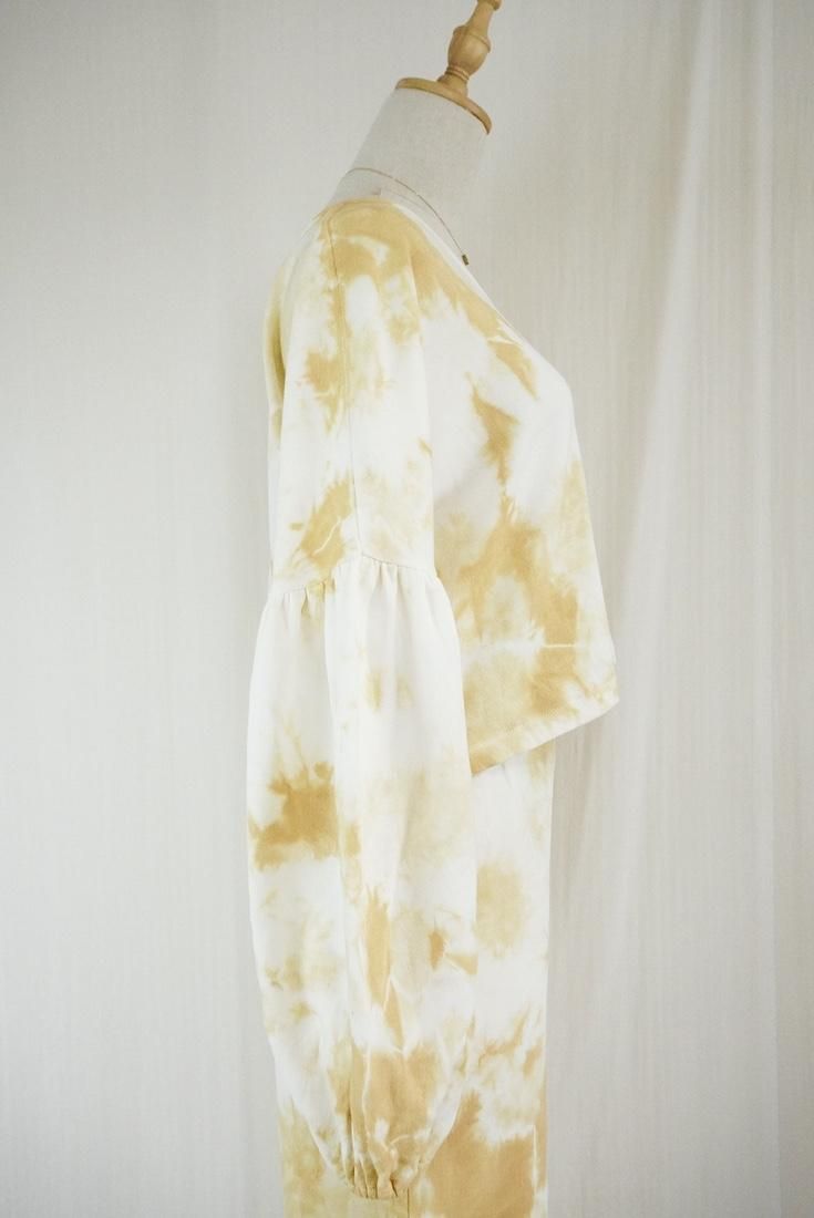 Soft cotton Puff sleeve top Mustard