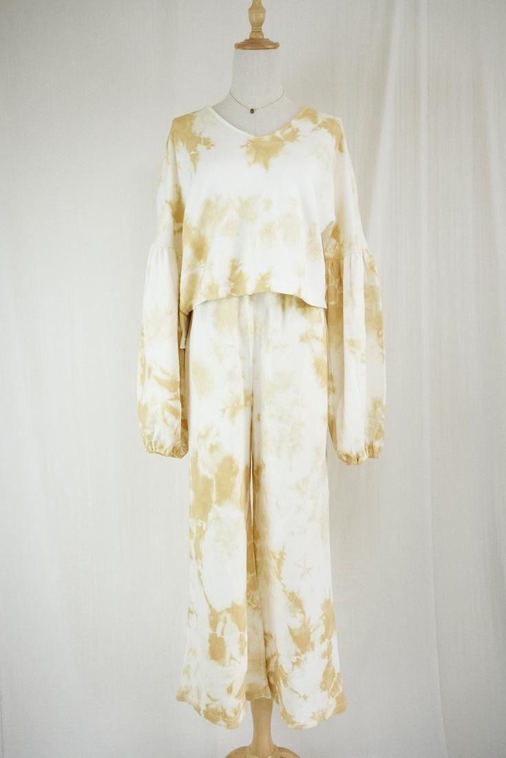Soft cotton Puff sleeve top Mustard