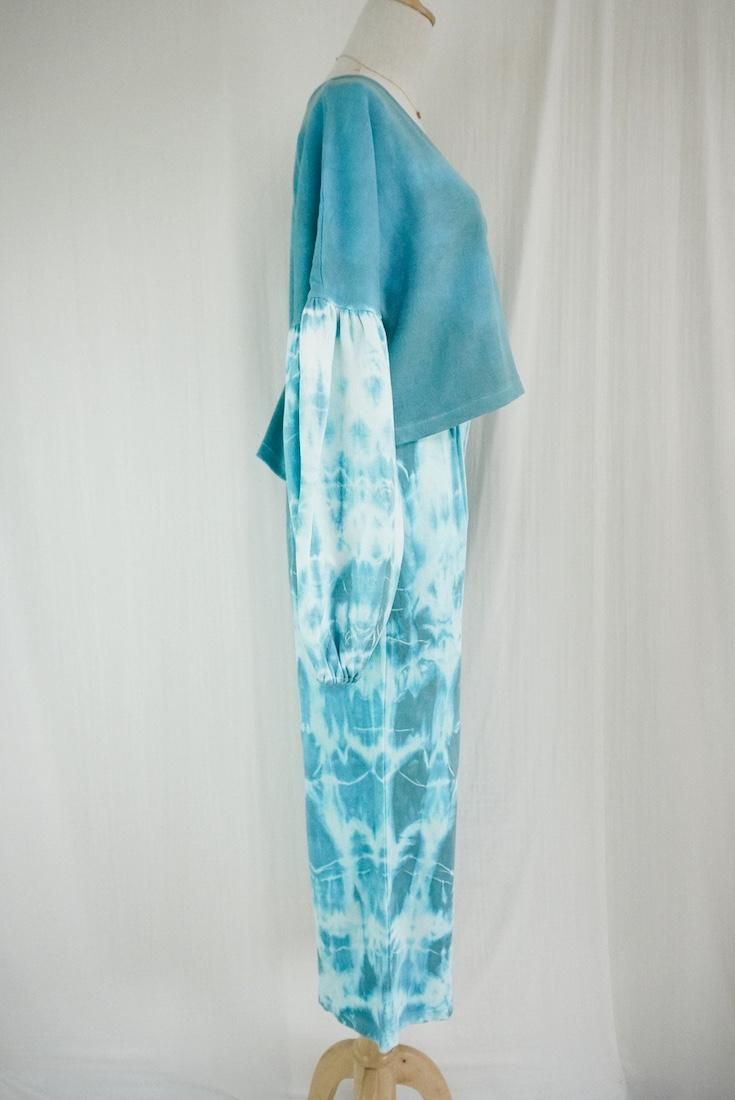 Soft cotton Puff sleeve top Under the sea