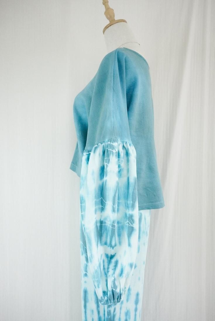 Soft cotton Puff sleeve top Under the sea