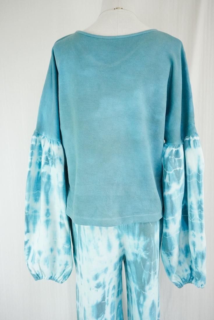 Soft cotton Puff sleeve top Under the sea