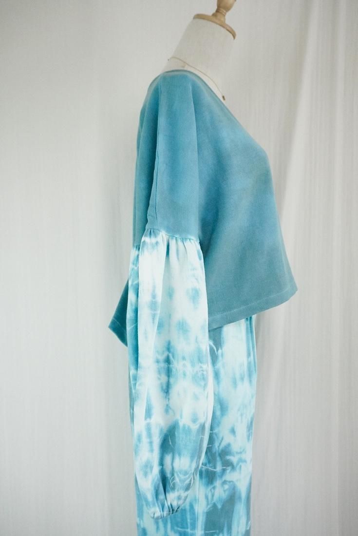 Soft cotton Puff sleeve top Under the sea