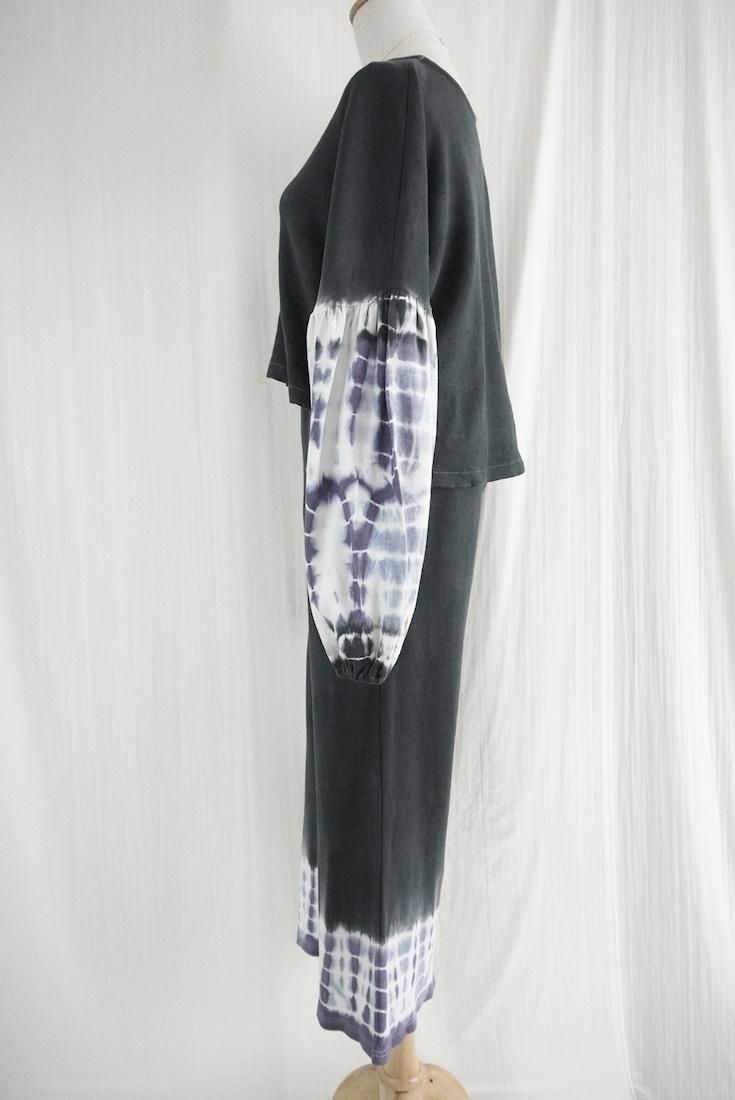 Soft cotton Relax pants Black x Lavender