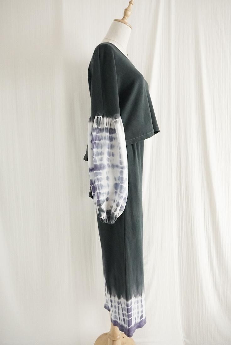 Soft cotton Relax pants Black x Lavender