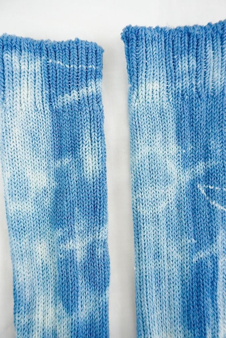 Organic Cotton Low gauge socks 1color SHIBORI BlueJeans 