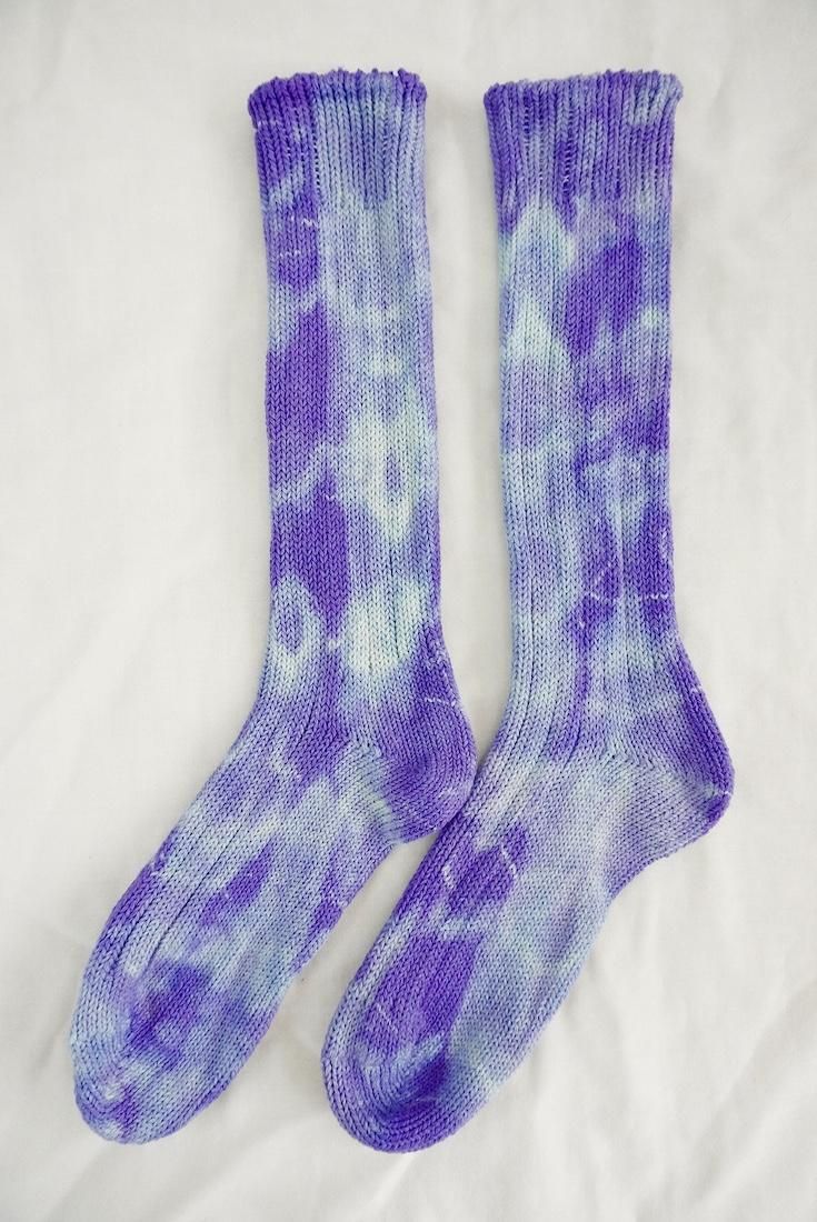 Organic Cotton Low gauge socks 1color SHIBORI Hydrangea 
