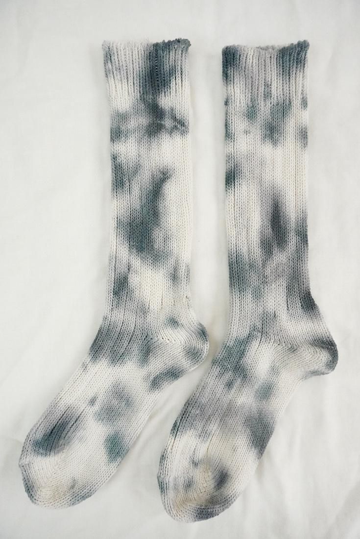 Organic Cotton Low gauge socks 1color SHIBORI Black 