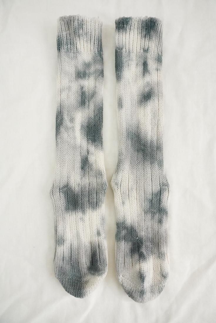 Organic Cotton Low gauge socks 1color SHIBORI Black 