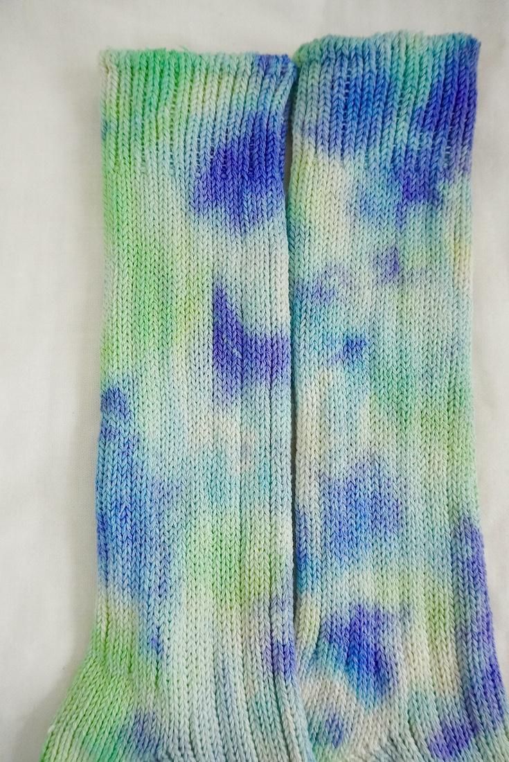 Organic Cotton Low gauge socks 2color SHIBORI Hydrangea x Babyleaf 