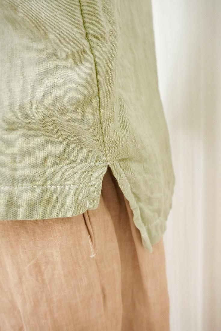 W-Gauze  Puff sleeve top Greentea  x  Icemint