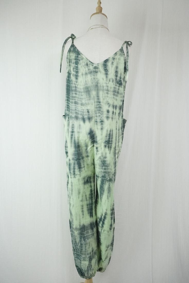 W-gauze  Ribbon long rompers  Babyleaf x Black