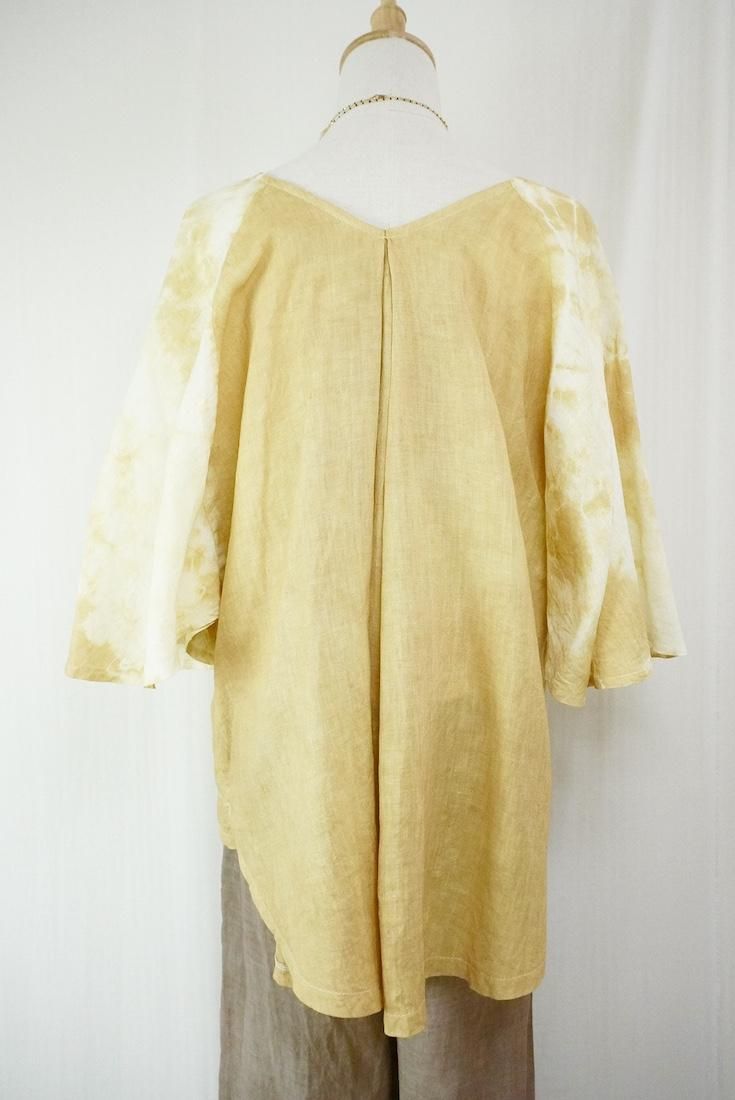 French Linen Flare Cardigan Antique Gold