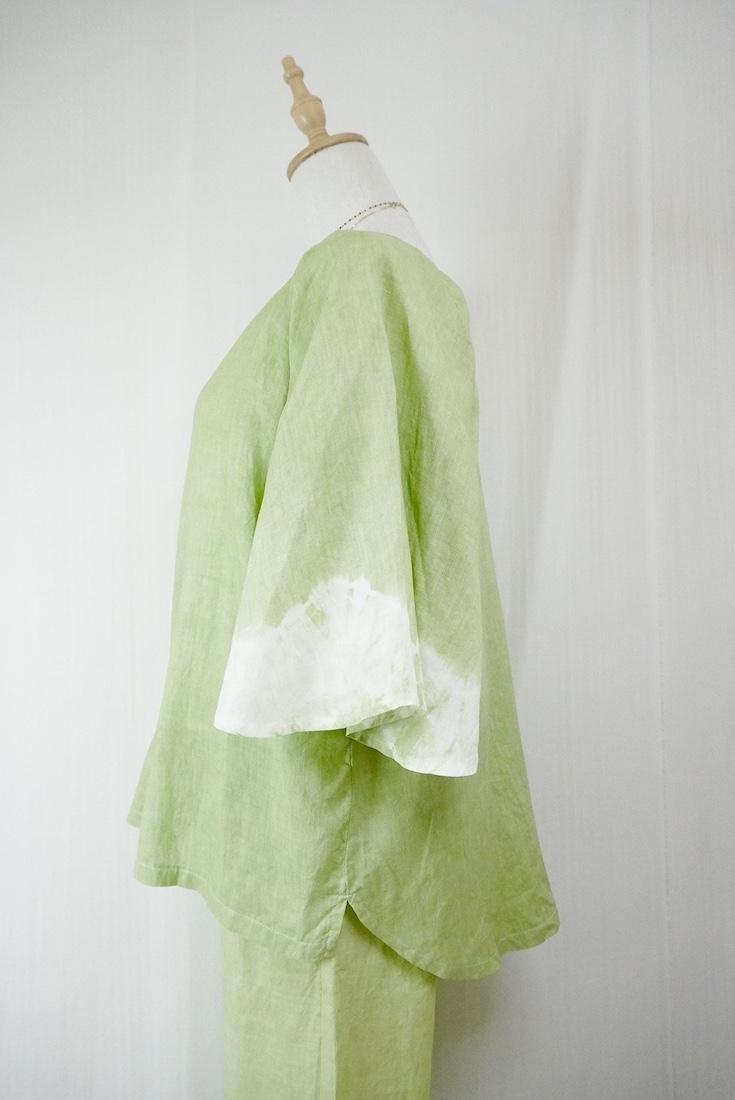 French Linen Flare Cardigan Olive