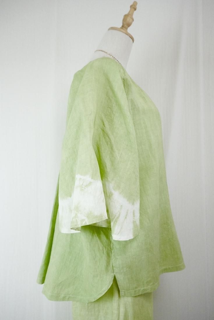 French Linen Flare Cardigan Olive