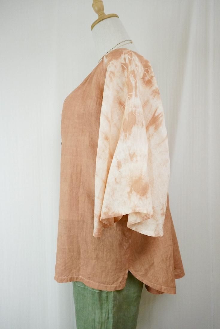 French Linen Flare Cardigan Terracotta