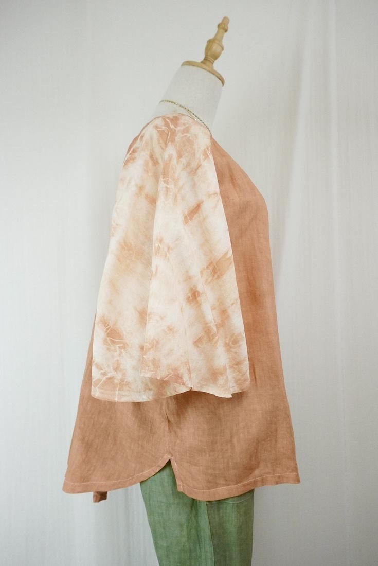 French Linen Flare Cardigan Terracotta