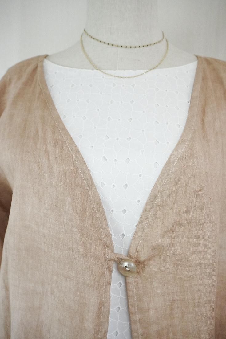 French Linen Flare Cardigan Cafelate