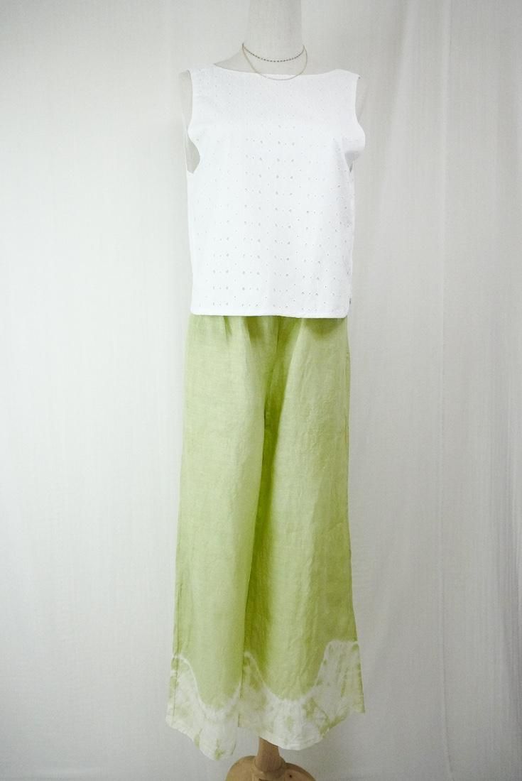 Frenh Linen Relax Pants Olive