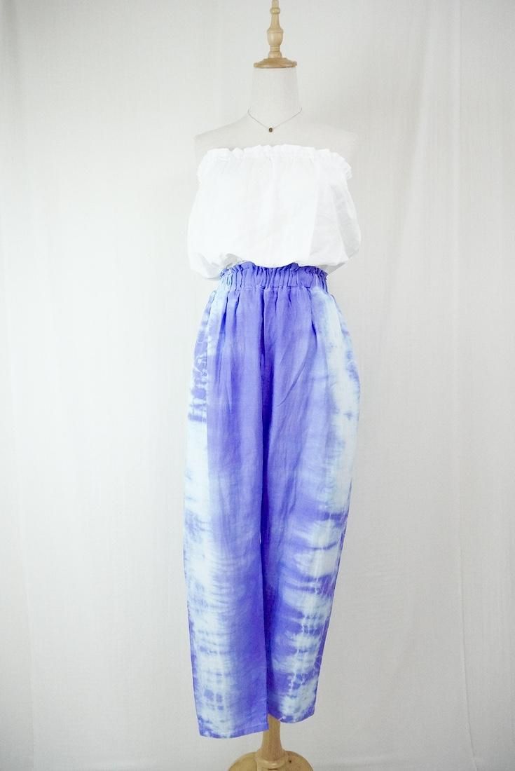 W gauze Lazy Pants Hydrangea