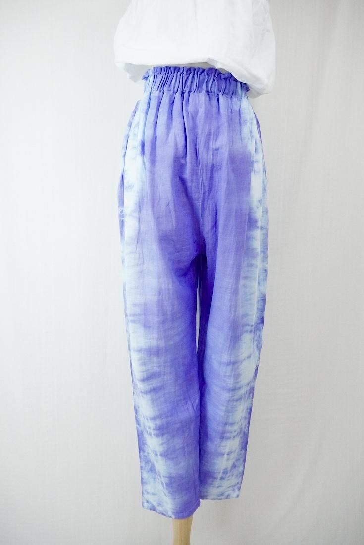 W gauze Lazy Pants Hydrangea