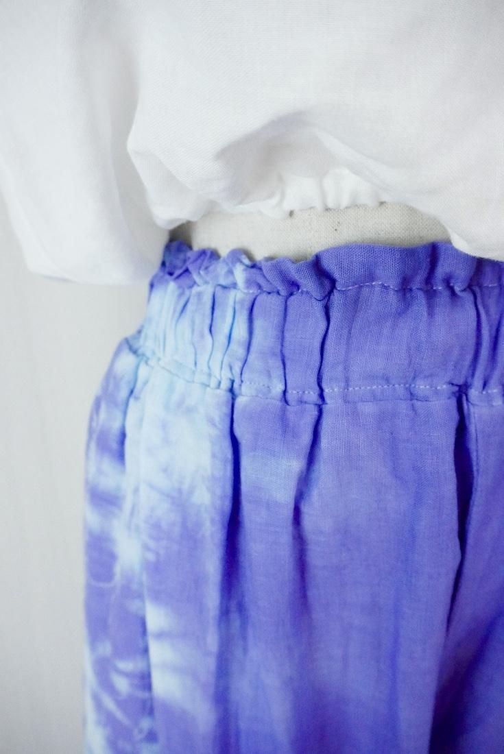 W gauze Lazy Pants Hydrangea
