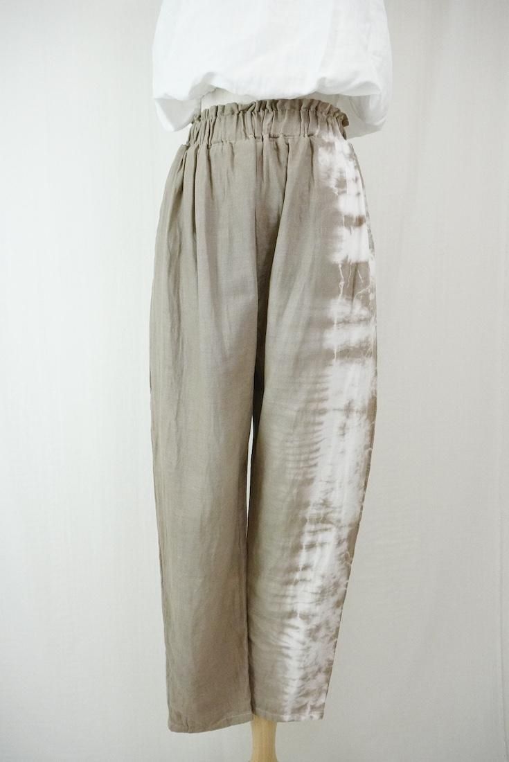 W gauze Lazy Pants Greige