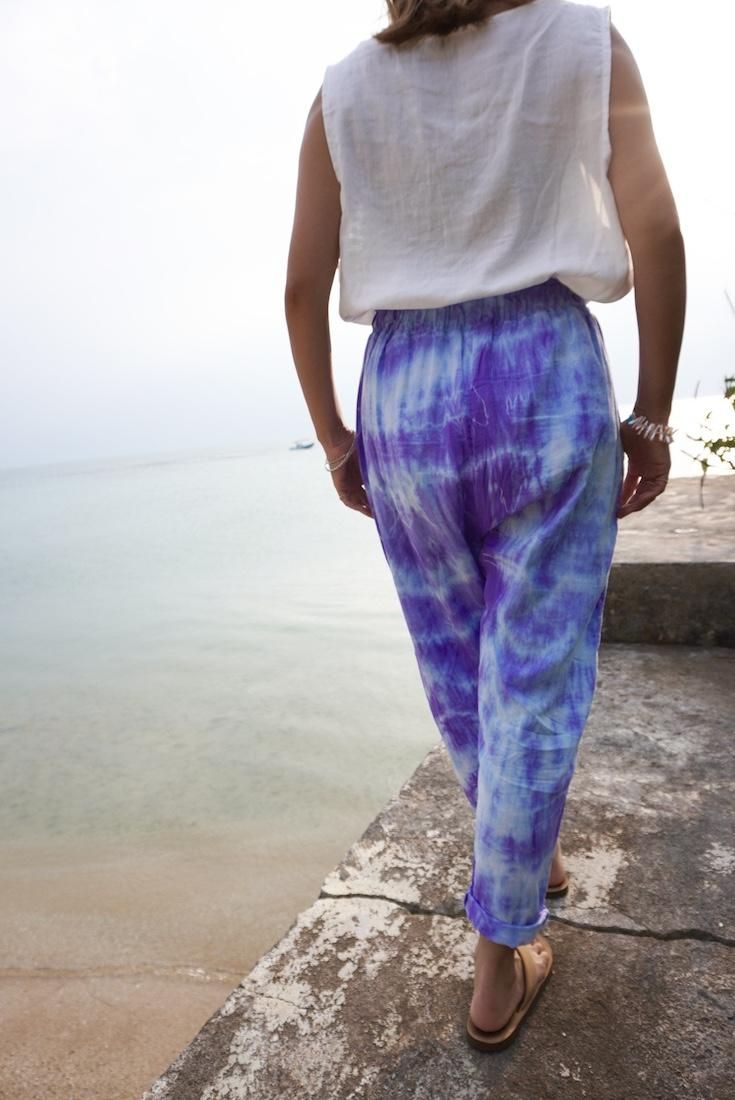 W gauze Lazy Pants Greige