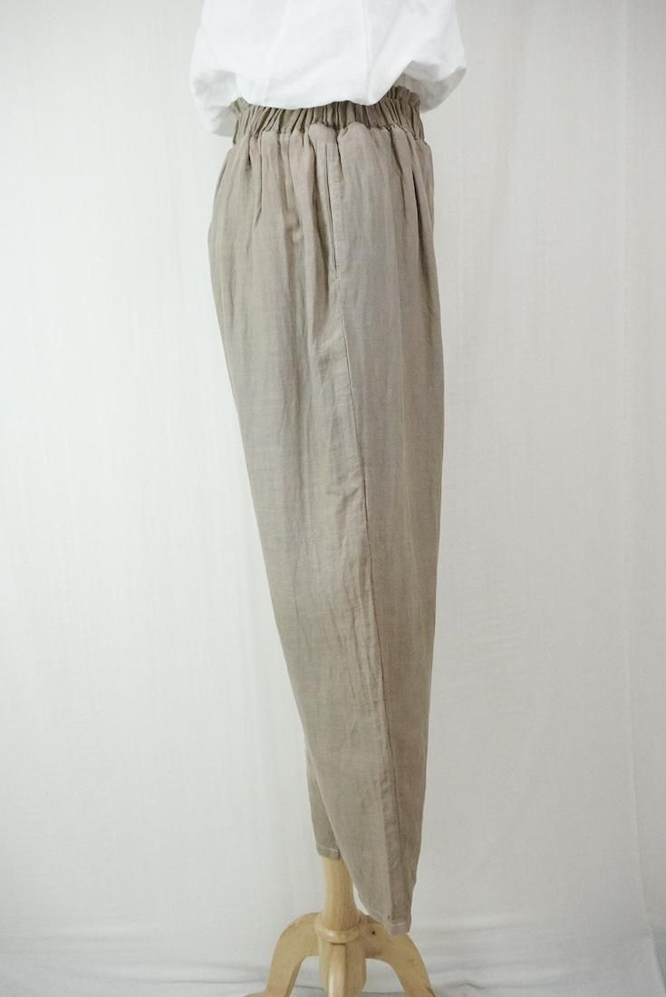 W gauze Lazy Pants Greige