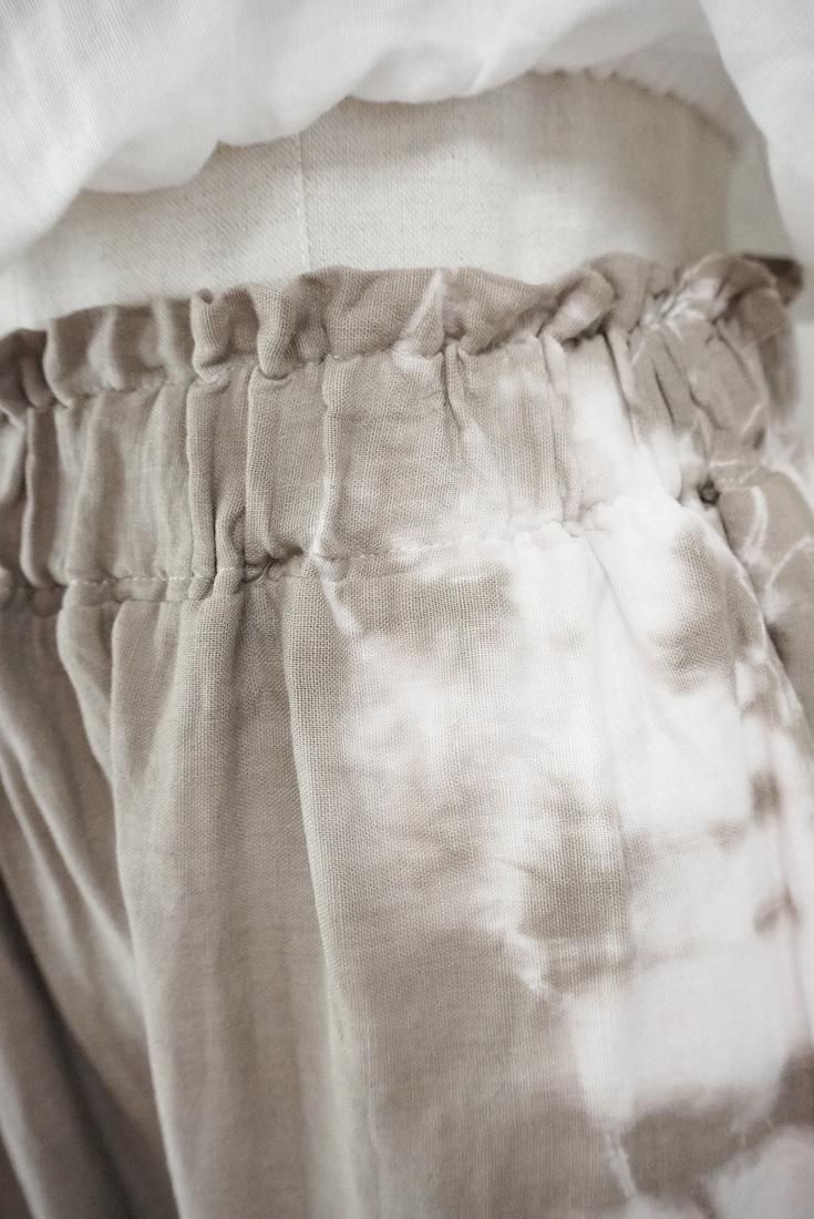W gauze Lazy Pants Greige