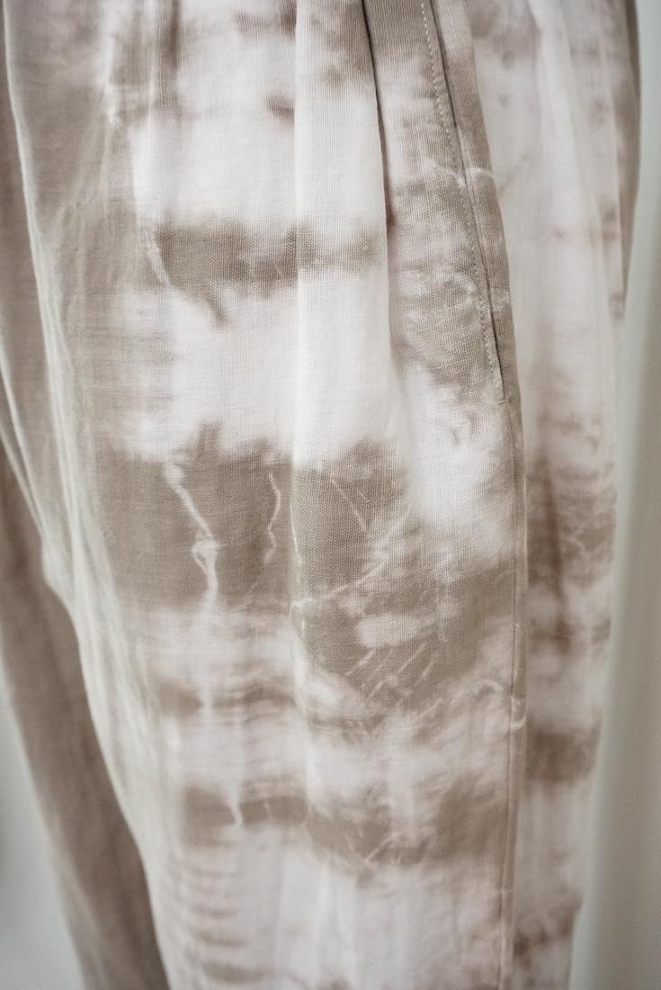 W gauze Lazy Pants Greige